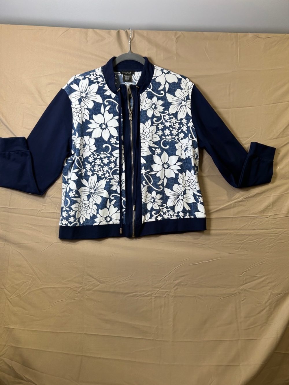 Mystery New York Navy Floral Zip Jacket